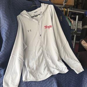 Under Armour Gray Full-Zip Hoodie with “Terps” logo